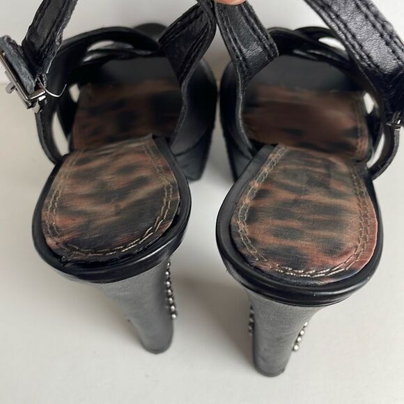 Studded Leather Slingback Platform Heels 7.5 - Picture 7 of 13